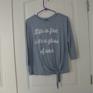 Graphic Tee Life is fine with a glass of wine